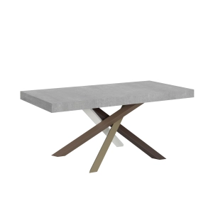 Table extensible 90x180/284 cm Volantis Ciment cadre 4/C