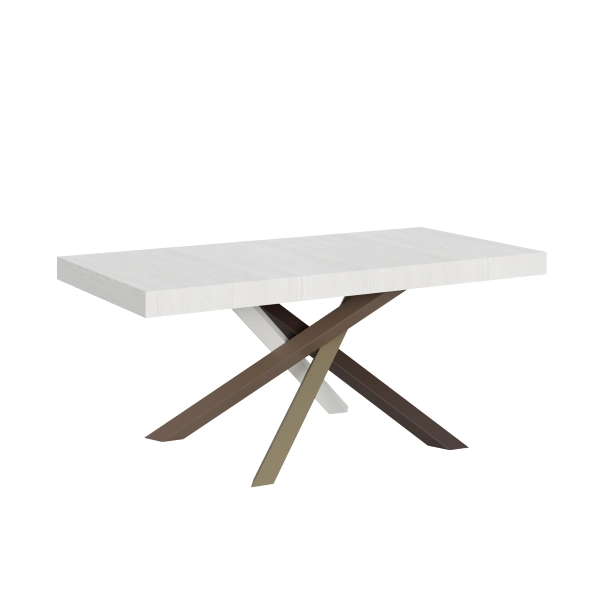 Mesa extensible 90x180/440 cm Volantis Fresno Blanco estructura multicolor 4/C