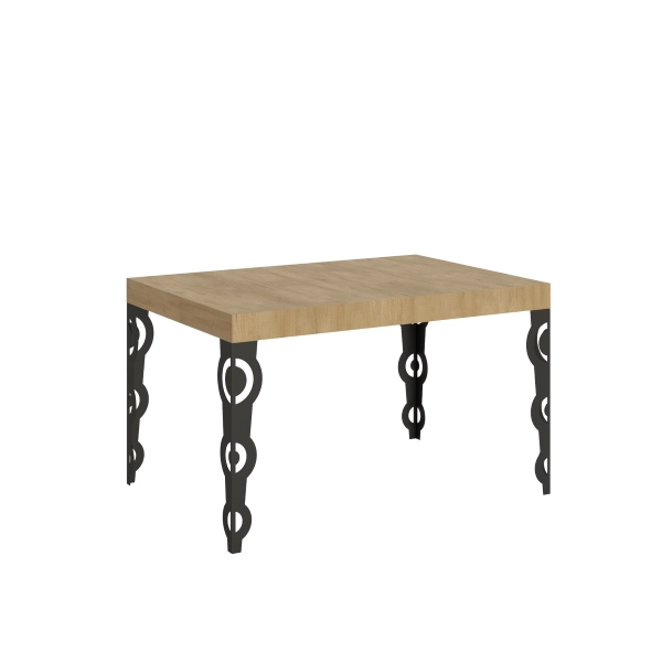Mesa extensible 90x140/244 cm Karamay Roble Natural estructura Antracita