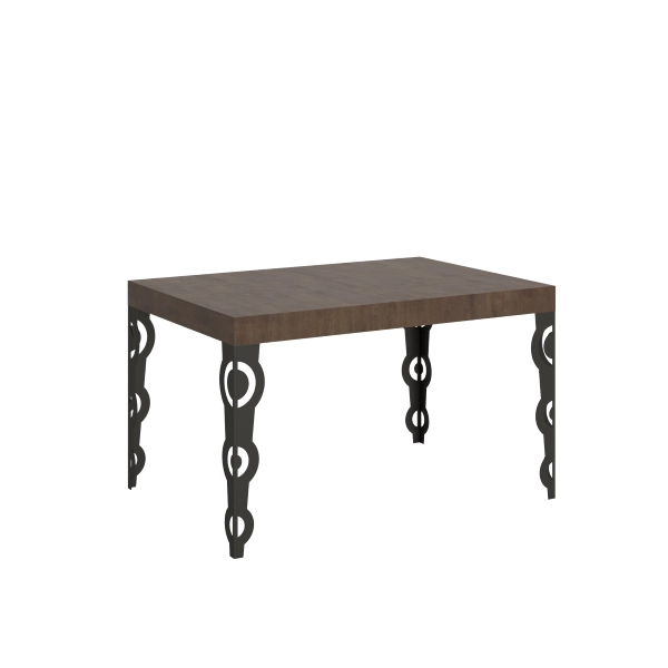 Mesa extensible 90x140/244 cm Karamay Nogal estructura Antracita