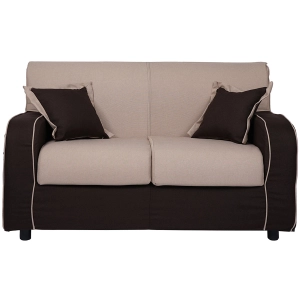 Divano sfoderabile 2 posti 146 cm PARIGI bicolore BEIGE e MARRONE